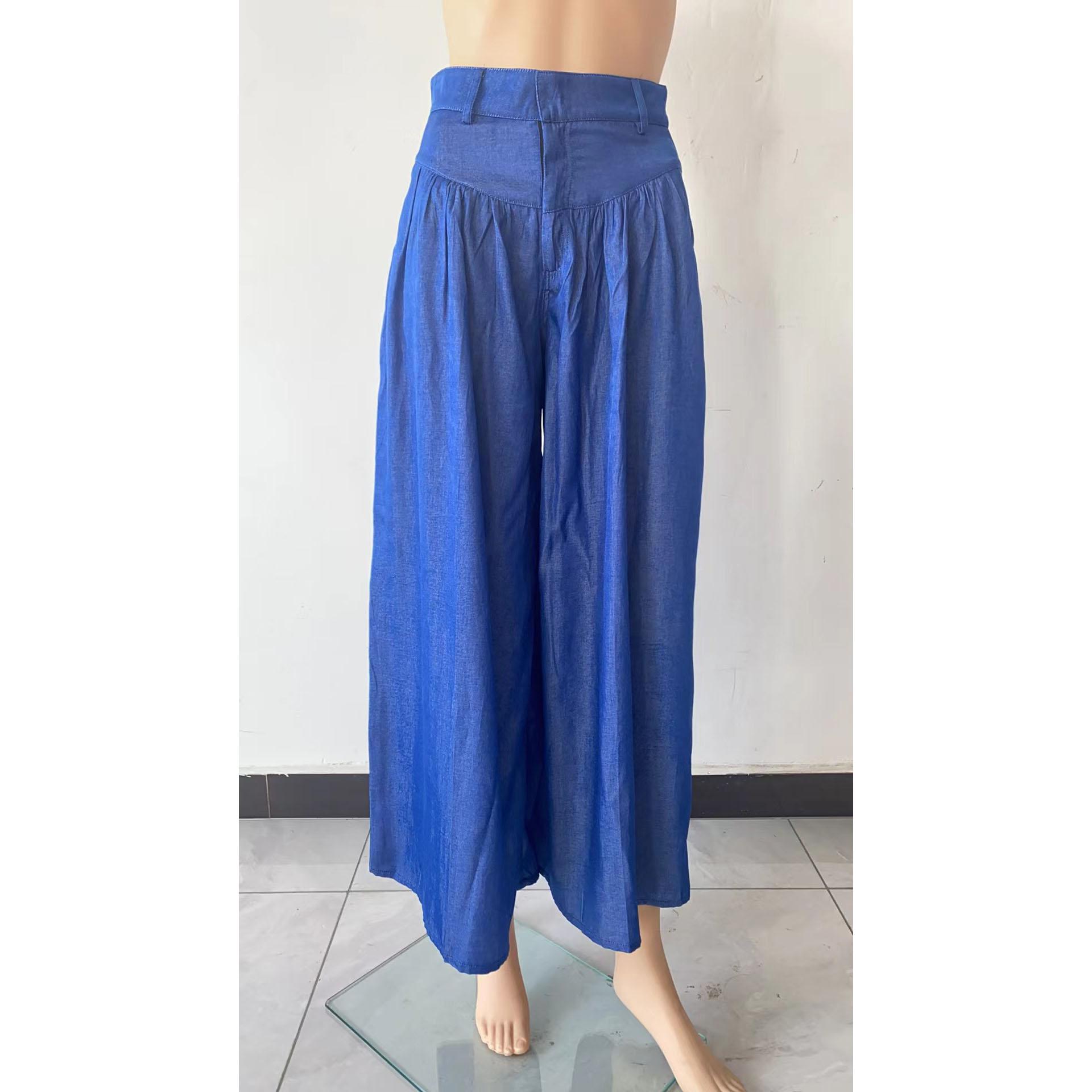 

Женские повседневные джинсы из хлопка и льна, модные однотонные брюки с широкими штанинами, женские свободные брюки больших размеров с высокой талией XS