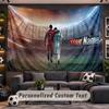 Wall Hanging Tapestry Custom NameCristiano Ronaldo Pattern Personalized Printed Fabric Wall Decor