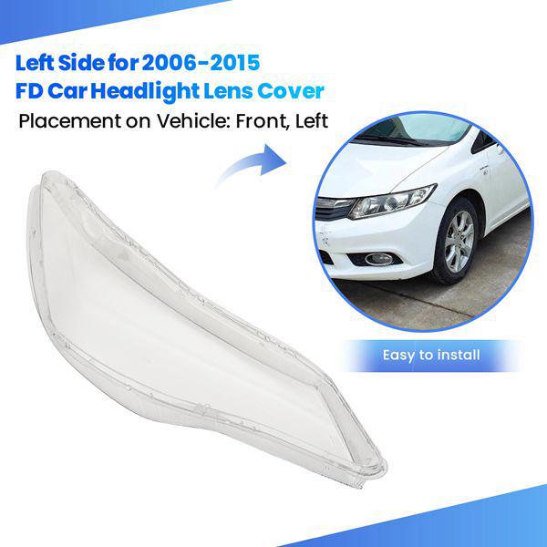 Transparent Left Headlight Cover for Honda Civic F