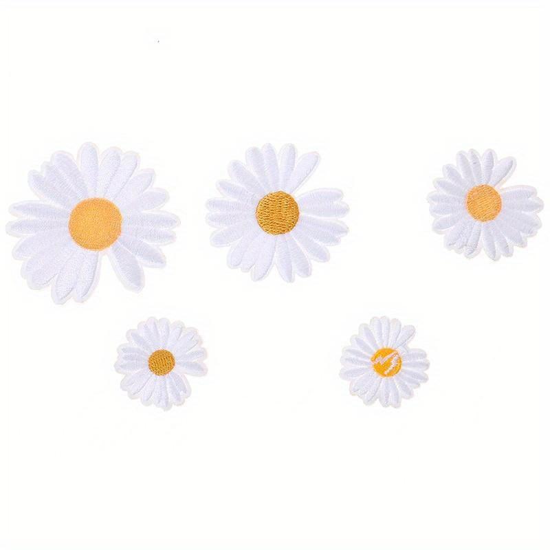 5pcs DIY Small Sun Flower Daisy Embroidery Patches for Clothing Iron On Clothes Sticker Stripe Iron-on Applique Hole Repair