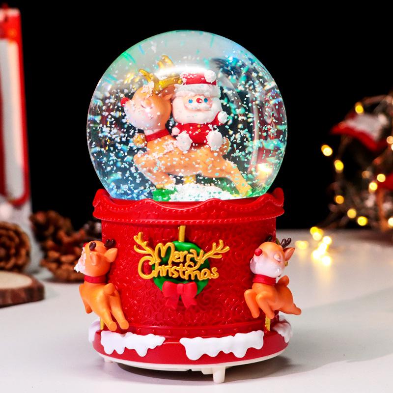 Children's Christmas Decorations: Crystal Ball Music Box Ornament for Tabletop
