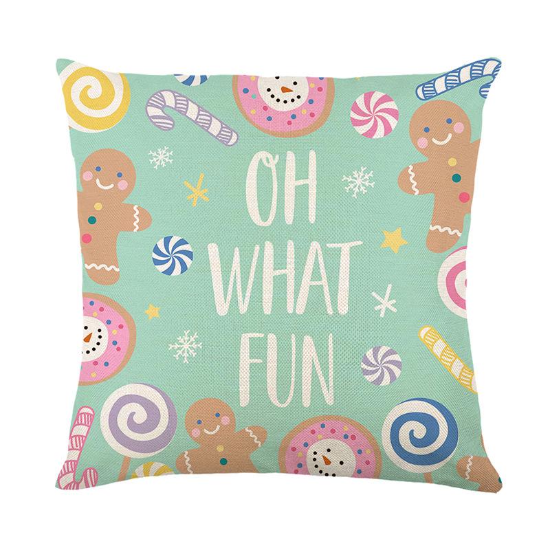 

1pc Light Green Pink Cushion Cover Snow House Car Printed Durable Cover 2025 New for Home Ornament Xmas New Year Christmas Decor 45x45cm