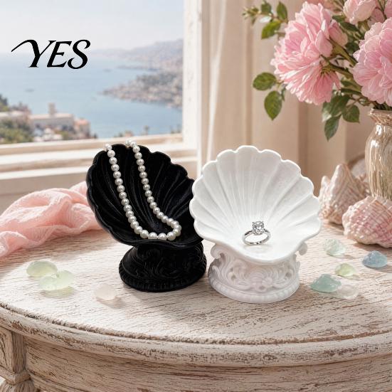 Jewelry Display Dish 3D Printed Shell Tray, Vintage Earrings Necklaces Rings Bracelets Decorative Tray Dish, Keys Trinkets Holder Organizer Bowl Shape