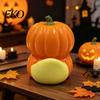 Cute Desk Accessories for Halloween Pumpkin Duck Ornament, Resin Stacked Yellow Compact Sculpture Windows Figurines, Mini Desktop Decor Home