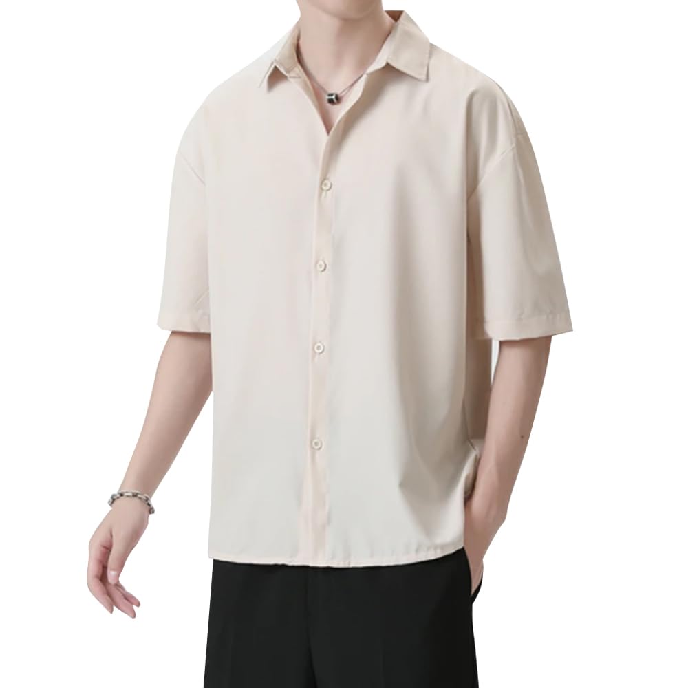 

короткий длинный летний большой платье короткий 2XL Мужские рубашки, рукава, рукава, одежда, мужской размер, рубашки, повседневный, дышащий, простой, стильный, свободный, мягкий,