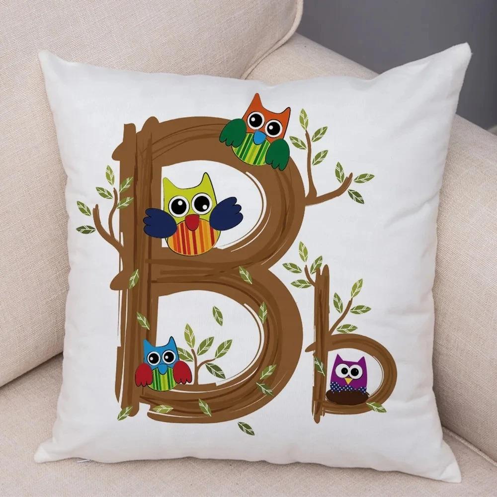 Owl Letter Decorative Pillowcase Car Ornaments Office Living Room Sofa Home Pillowcase