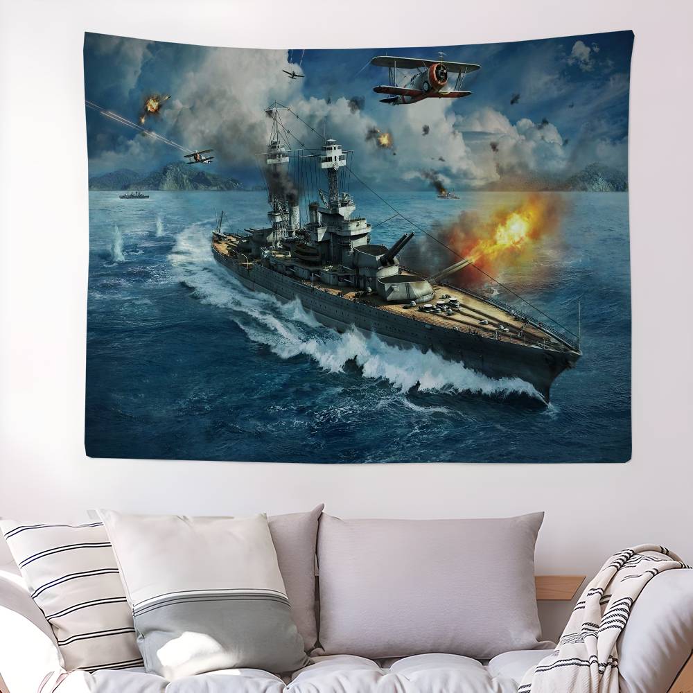 Warships Games World Of Warships Printed Large Wall Tapestry Cheap Hippie Wall Hanging Bohemian Tapestries Mandala Home Decor