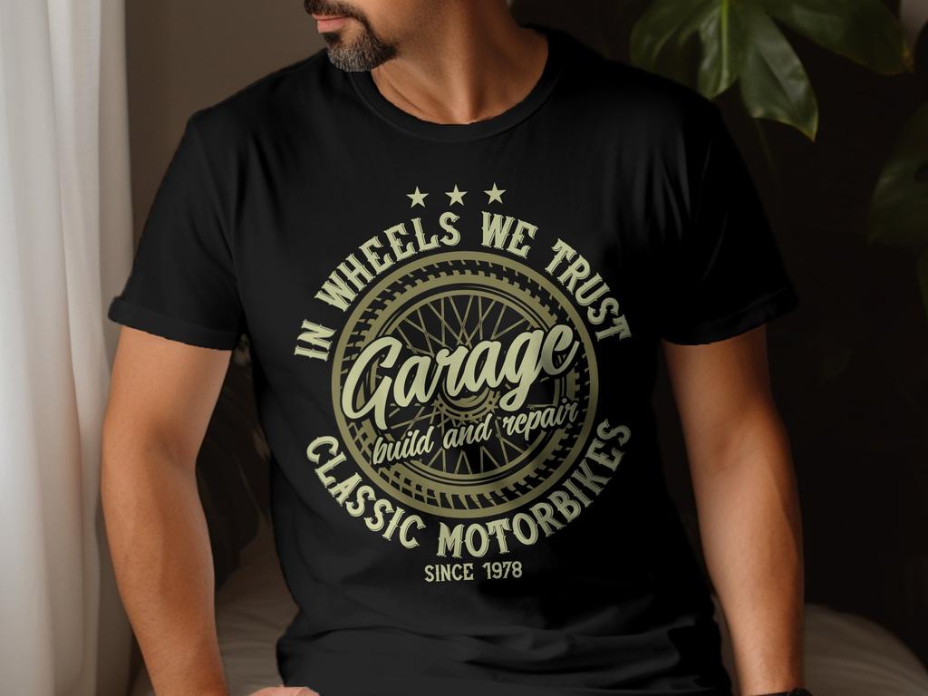 Vintage Motorcycle Garage TShirt Retro Biker Enthusiast Gift Summer Mens and Womens Loose and Breathable Tshirt Top