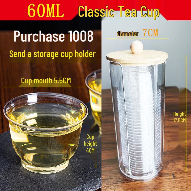 ZISIZ Disposable Tea Cup Set with Crystal Filter