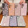Magnetic For Magsafe Case For Samsung Galaxy S26 Ultra S25 Edge S24 Plus S23 FE S22 A54 A55 A56 5G Pink Leopard Print Matte Cover
