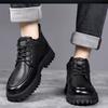 2024 Winter Shoes Men Ankle Boots Fashion Brand Male Footwear Genuine Leather Warm Plush Flat Non-slip Pure Black D230