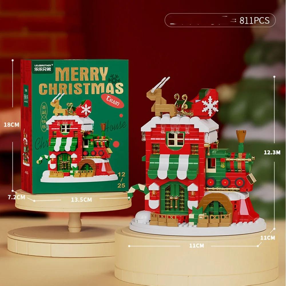 Regali di Natale Serie Micro Blocchi da Costruzione Babbo Natale Renna Puzzle Mattoncini da Assemblare Decorazione da Tavolo Giocattoli Bambini