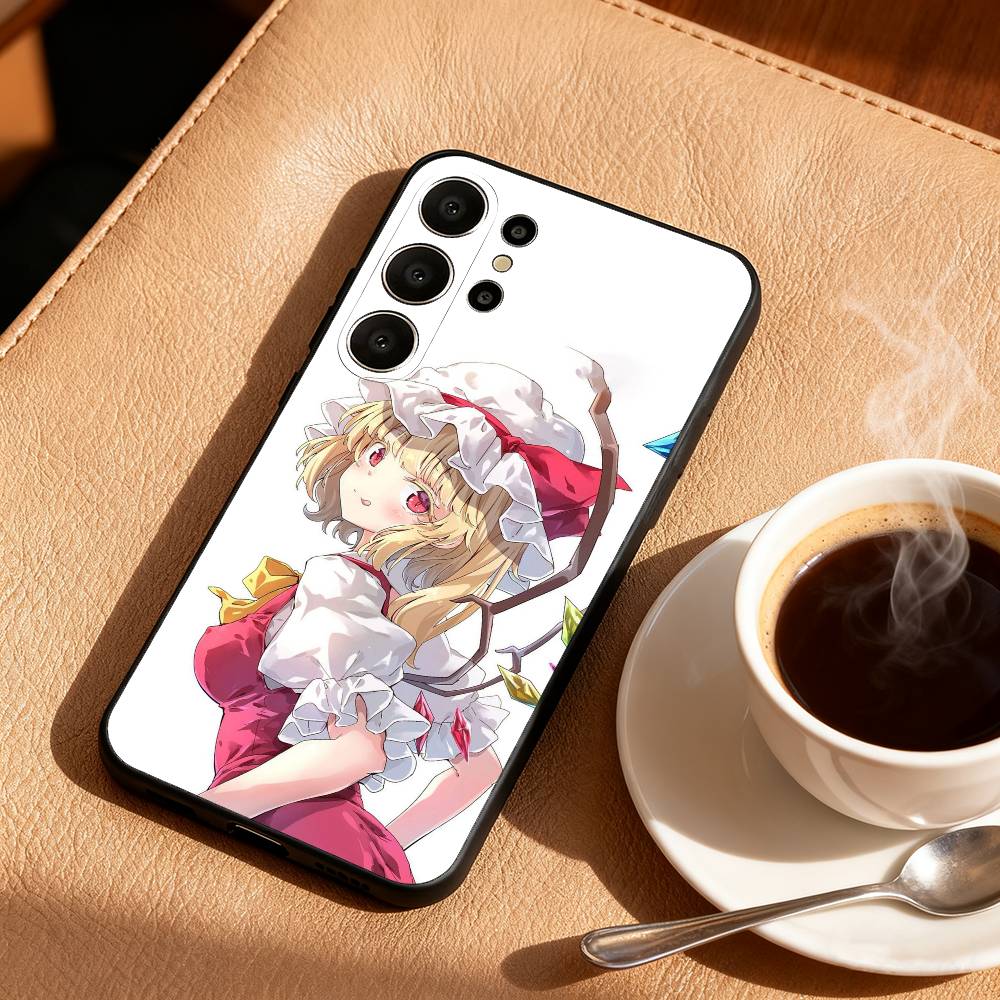 Cute TouHou Project Flandre Phone Case For Samsung S26,S25,S24,S21,S22,S23,S30,Ultra,S20,FE,Lite,10,9,Black Cover