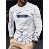New Autumn Men Round-neck Casual Streetwear Loose and Fashionable Sportswear Letter-patterned Creative Long-sleeved T-shirt