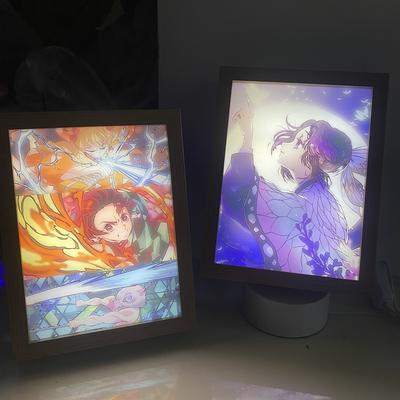 Demon Slayer Tanjirou Zenitsu Nezuko 3-kolorowa lampka nocna LED USB