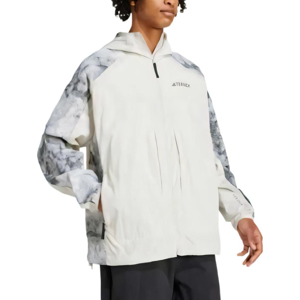 adidas X National Geographic Collaboration Terrex Comfortable Fashion Versatile Soft Long Sleeve Windbreaker Men Outerwear Track-Grey JD5838