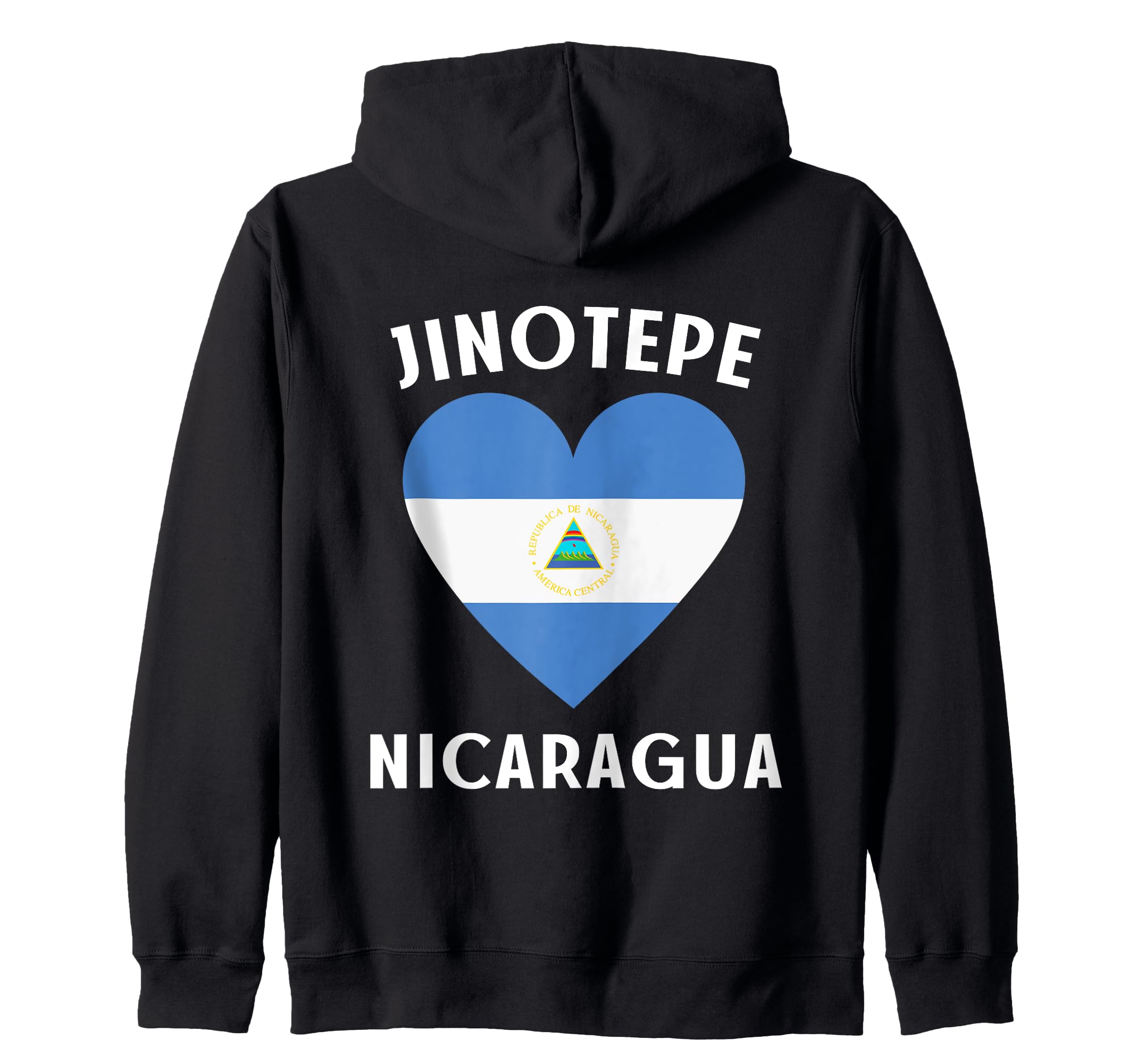 Nicaragua Flag Heart Jinotepe City Zip Hoodie