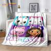 Cartoon Cute Gabbys Dollhouse Girl Soft Flannel Blanket for Bed Bedroom Sofa Picnic,Throw Blanket Children Outdoors Leisure Gift