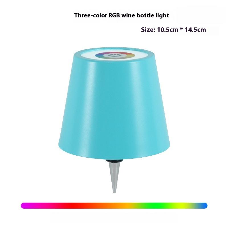 RGB Plug-in Wine Bottle Lamp Metal Wine Bottle Table Lamp Rechargeable LED Luminous Table Lamp