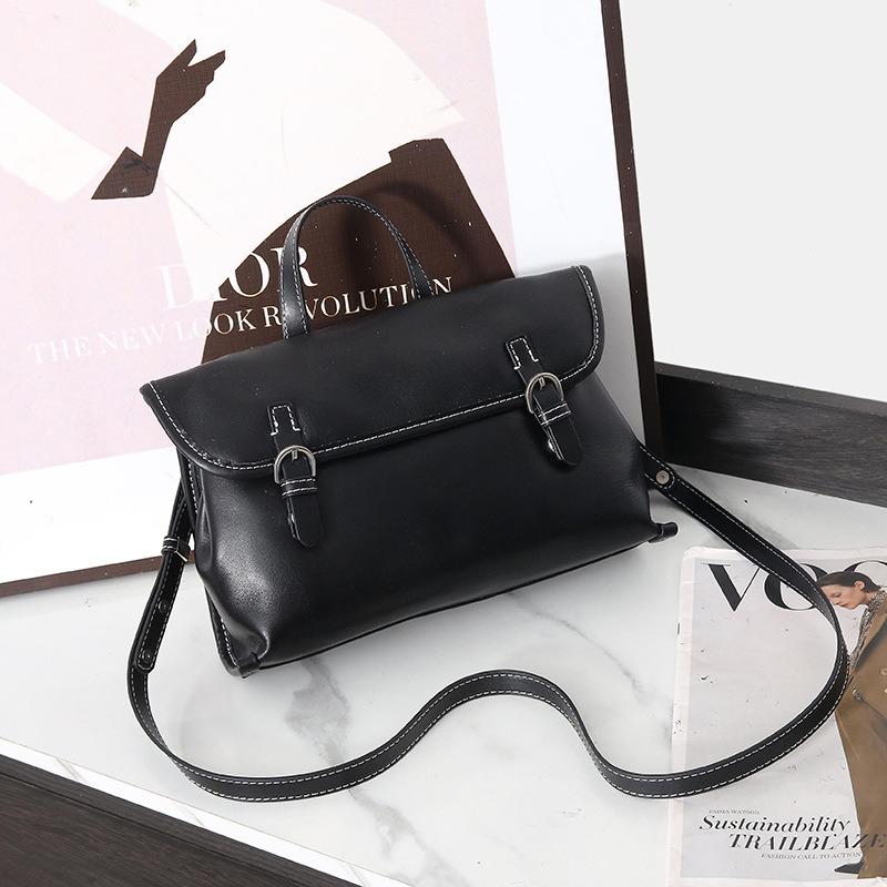 Vintage Messenger Bag Premium Sensible Oberste Schicht Rindsleder Pendler Umhängetasche All-in-one Crossbody Bag für Damen