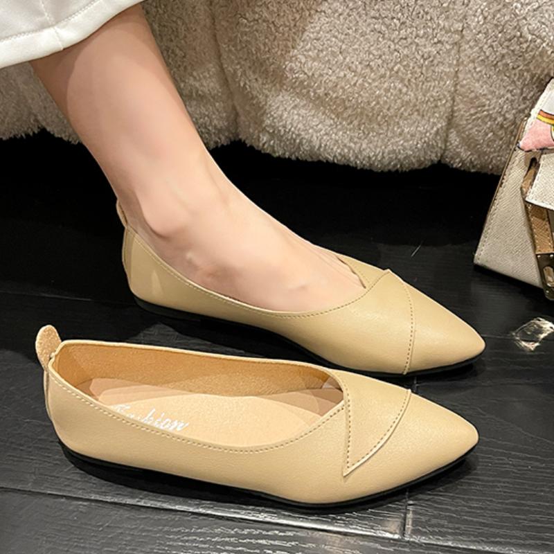 Fashion Autumn Women Flats Pointed Toe Slip-on Flat Shoes for Women Fashion Women's Single Shoes Soft Sole Shallow Mouth Women's Shoes