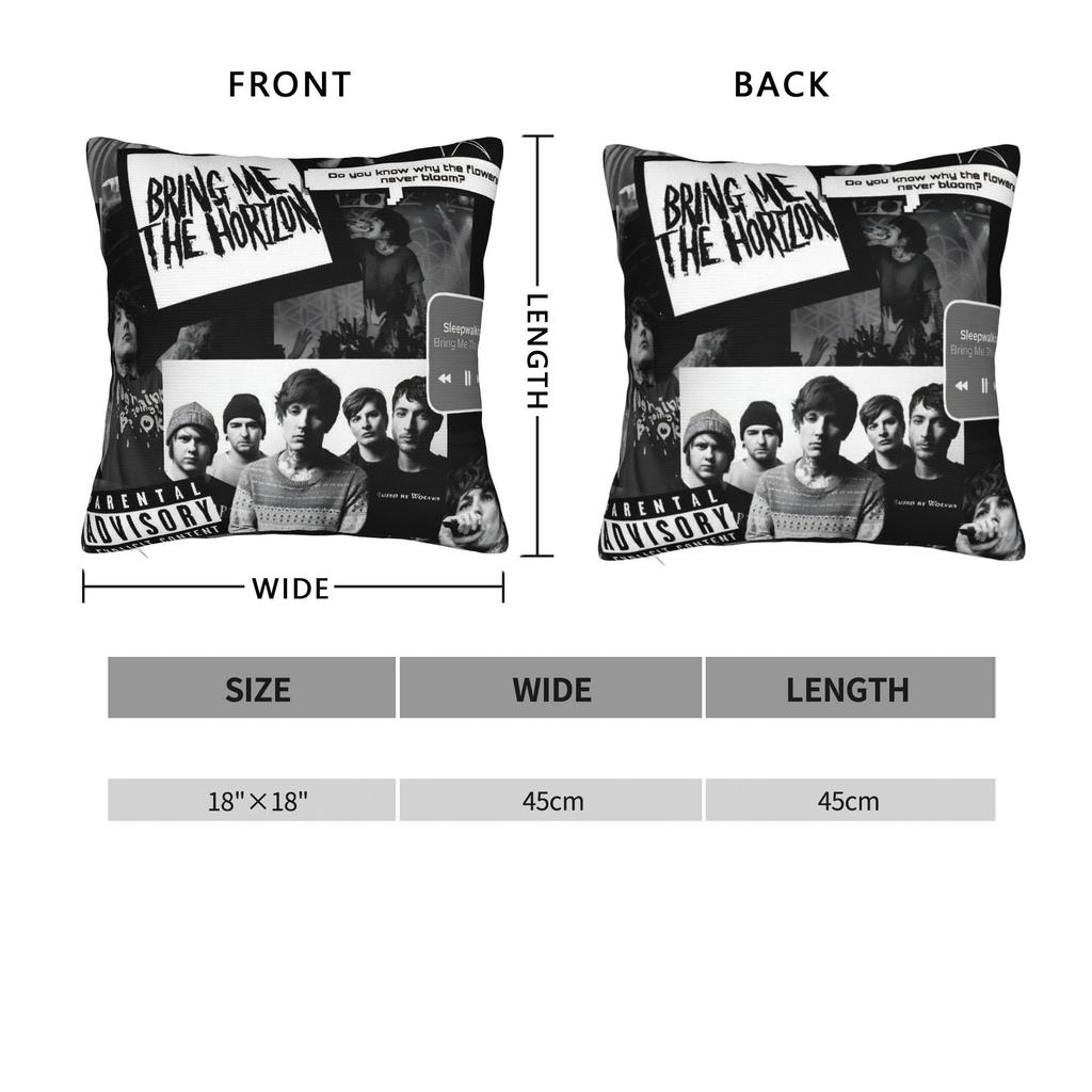 BMTH Bring Me The Horizon  Pillowcases  Vintage Pillow Case For Sofa Car Home Decor Design Pillow Cover