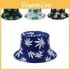 Printed Leaf Maple Double Faced Fisherman Hat Sun Protection Outdoor Gift Caps