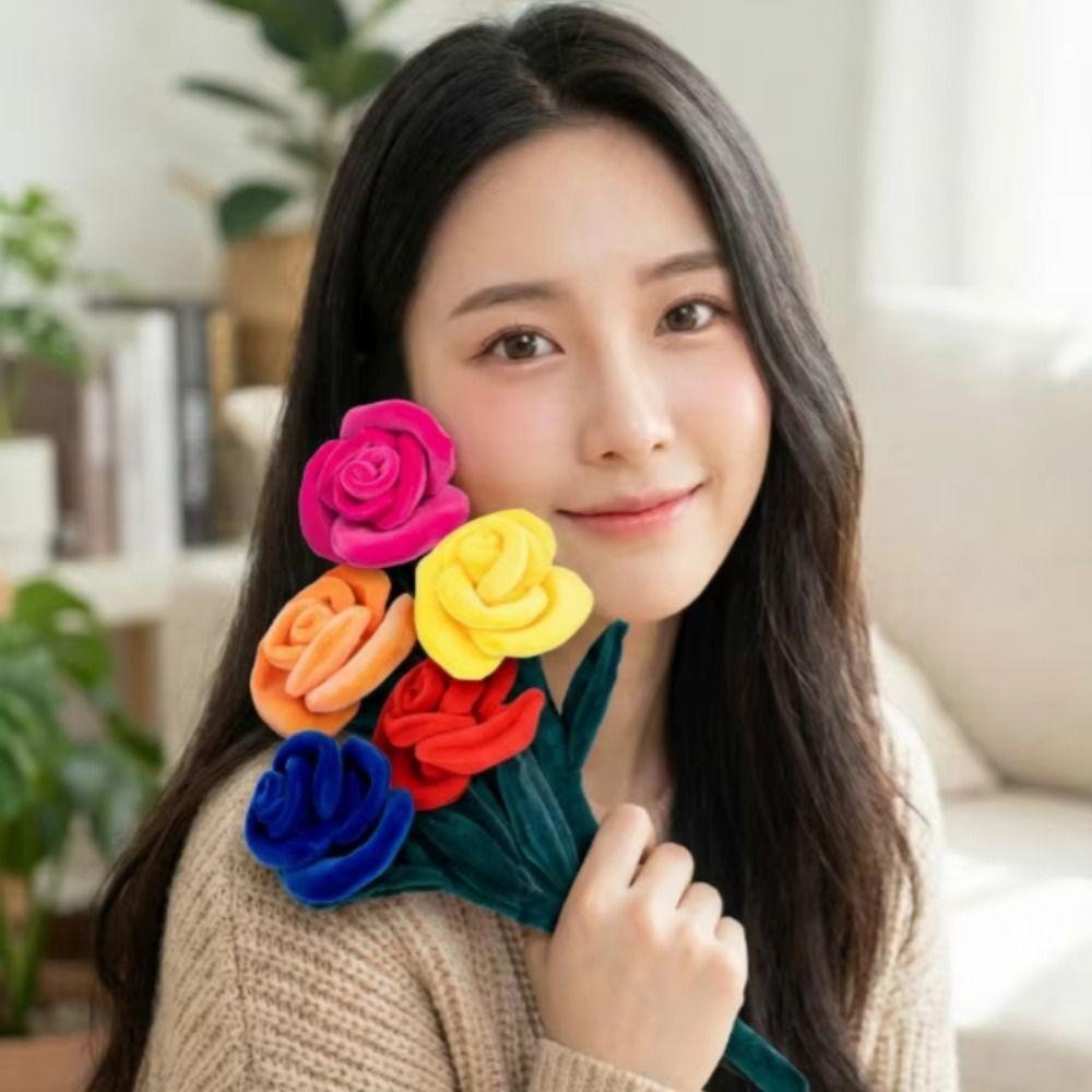 9 Colors Plush Rose Bouquet  Doll 28cm Colorful Rose Flowers Plush Toys  Romantic Gift