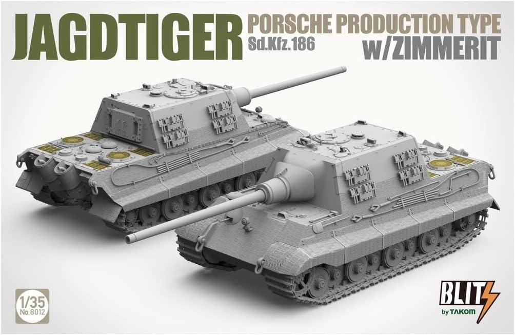Takom German Jagdtiger Porsche production type Zimmerit coating plastic model TKOB8012 1/35 Sd.Kfz.186