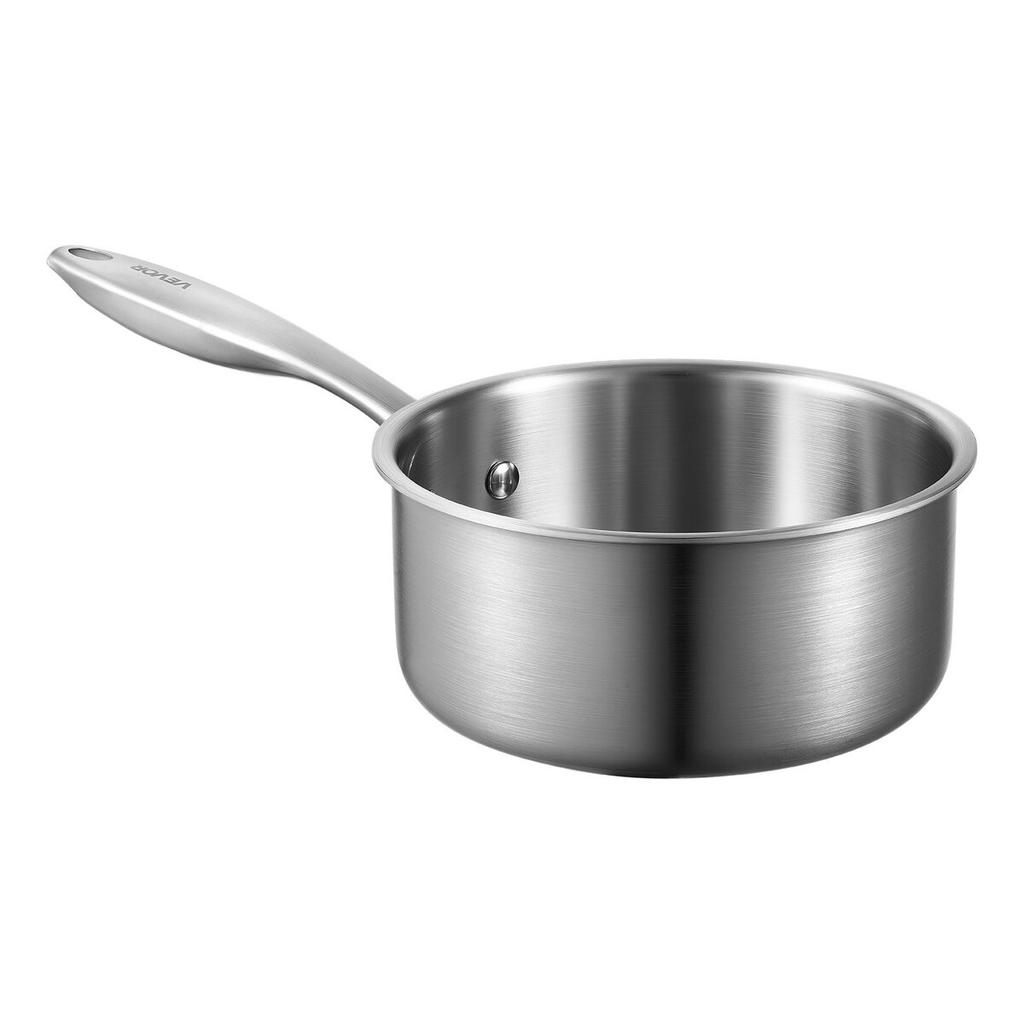1.5 QT Saucepan, Stainless Steel Saucepan with Glass Lid, Multipurpose Nonstick Stainless Steel Small Cooking Sauce Pot with Ergonomic Handle,