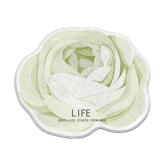 3D Flower Area Rug Absorbent Quick Dry Irregular Plush Floral Floor Mat Washable Non-slip Living Room Bedroom Bathroom Kitchen Decoration Carpet