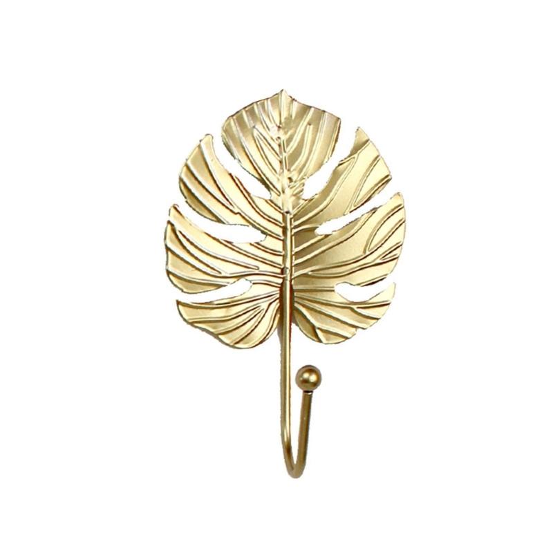 Wrought Iron Leaf Wall Hook Metal Hanging Hook Umbrellas Keys Keychain Hat