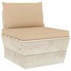 VidaXL Garden Pallet Middle Sofa with Cushions Impregnated Spruce