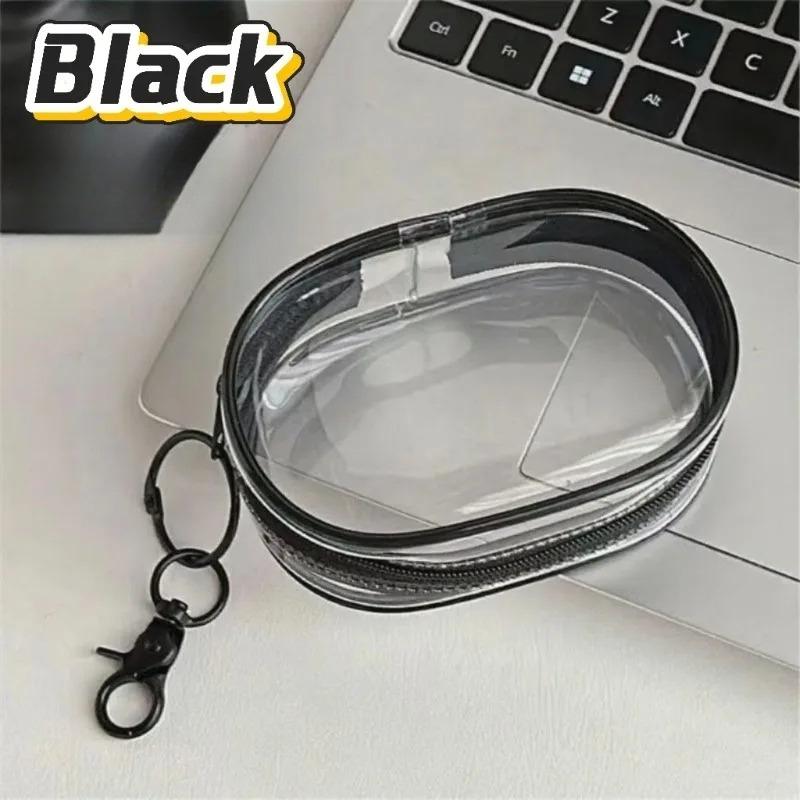 Portable Mini Transparent Zipper Earphones Data Cable Storage Bag Waterproof PVC Material Outdoor Travel Multi-functional Space-Saving