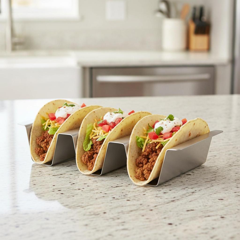 Stainless Steel Taco Holder Heat-Resistant for Everyday Entertaining, Home Cooks