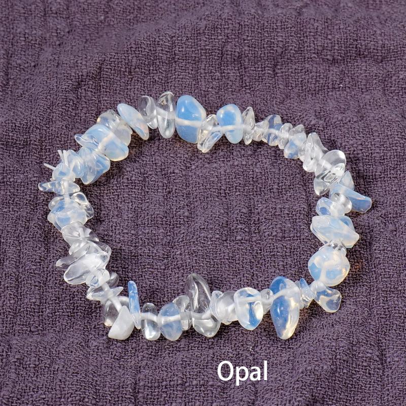 

Браслет из бисера из натурального камня, нерегулярный гравий, аметист, кристалл обсидиана, чакра, эластичные браслеты с веревочными звеньями для женщин, ювелирные изделия, подарок