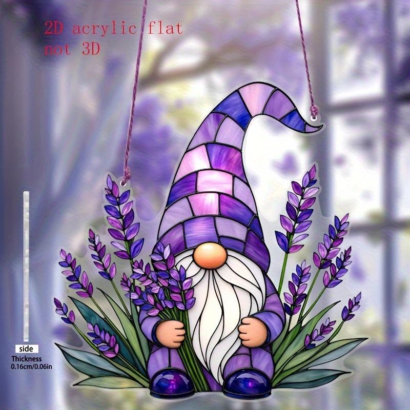 2D Flat Purple Theme Acrylic Dwarf Desktop Decoration, Suitable for wall Decoration, porch, Room, Villa, accents Home, Hallway, or Workplace - Rustic