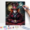 Disney Digital Oil Painting Mad Hatter Hand Painting Kit Diy Home Decoration. Vintage Clock. Moonlight. Fantasy Character Portrait