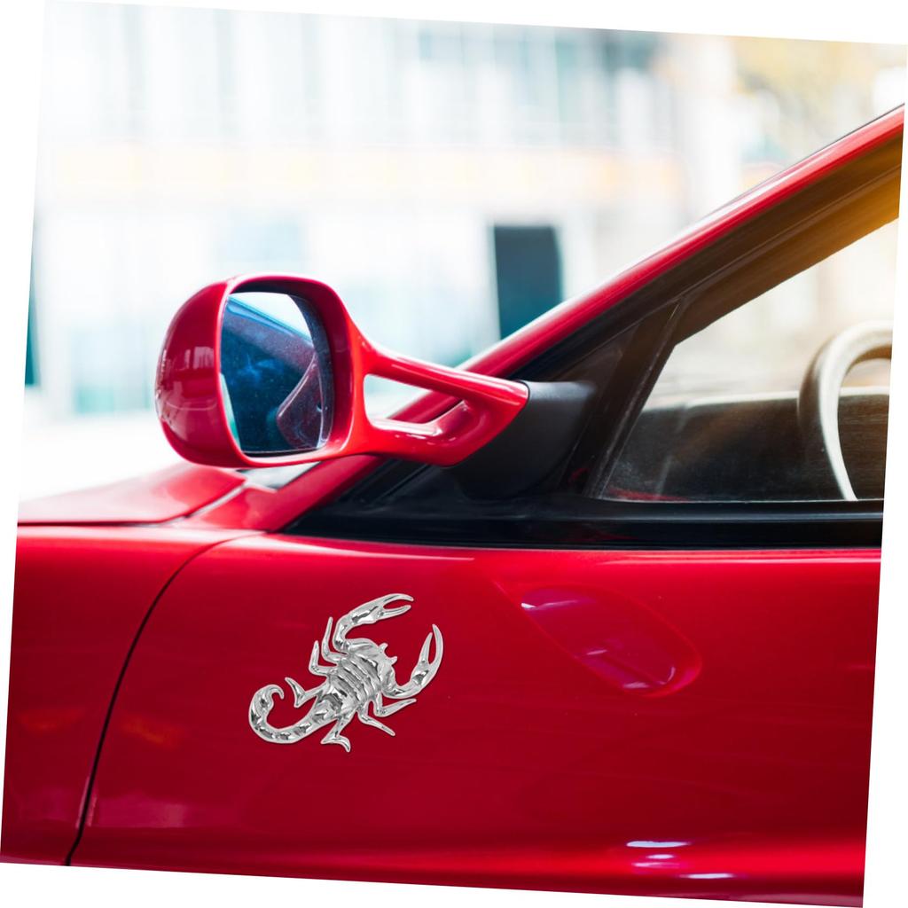 BRIGHTFUFU 2 PCS Scorpion Metal Car Sticker Durable Sublimated Car Window Decor Hide Scratch