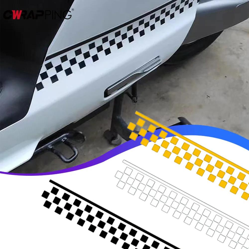50cm Car Stickers Checkered Stripes Decals Stickers Motorbike Fender Decals Decorative Sticker for Car Motorcycle Accessories