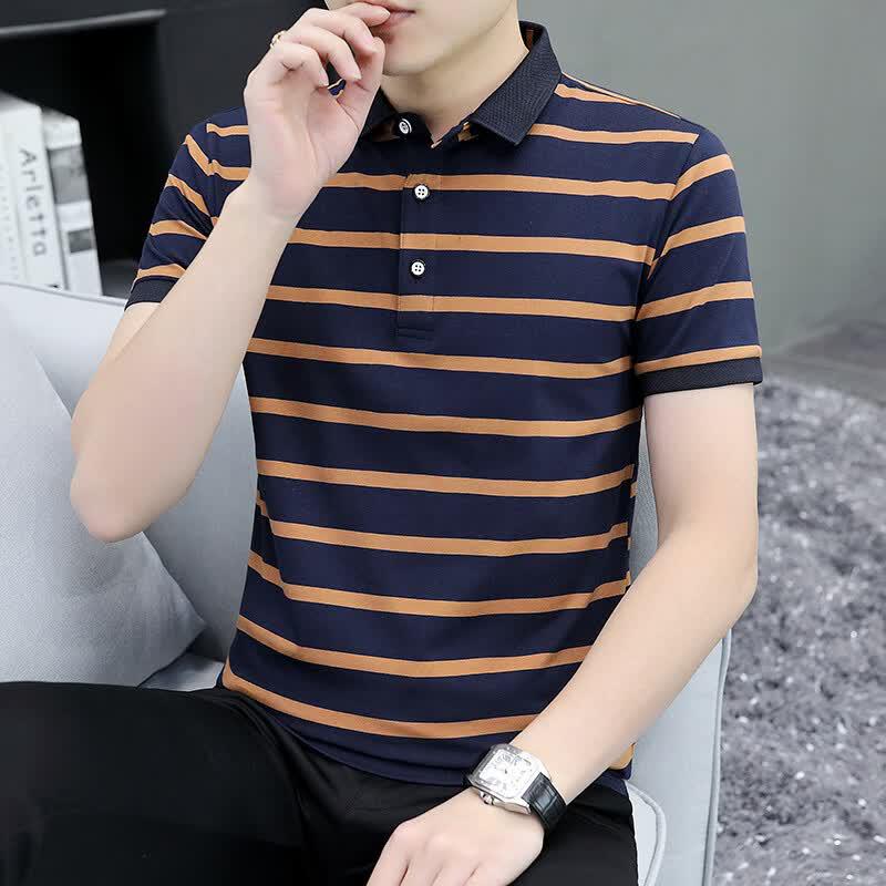 Men's Striped Polo T-Shirt