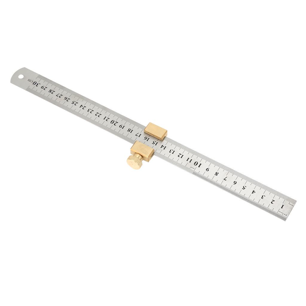 Stahlmaßstab Positionierungsblock Holzbearbeitung Linienanreißer Locator Messwerkzeug mit Lineal