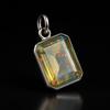 Natural Fire Opal 21 ct 925 Sterling Silver Emerald Pendant Gemstone Jewelry Gift