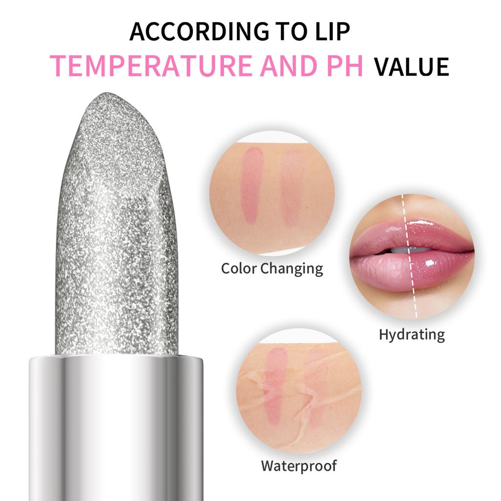 Pearlescent Temperature-Changing Lipstick, Moisturizing And Moisturizing, Red Cherry Color-Changing Lipstick, Black Rose Lipstick, Makeup.
