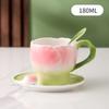 Underglaze Colored Ceramic Mug Tulip Coffee Cup and Saucer Set Flower Teacups Milk Tea Cups Water Glasses Breakfast Cup Milk Mug
