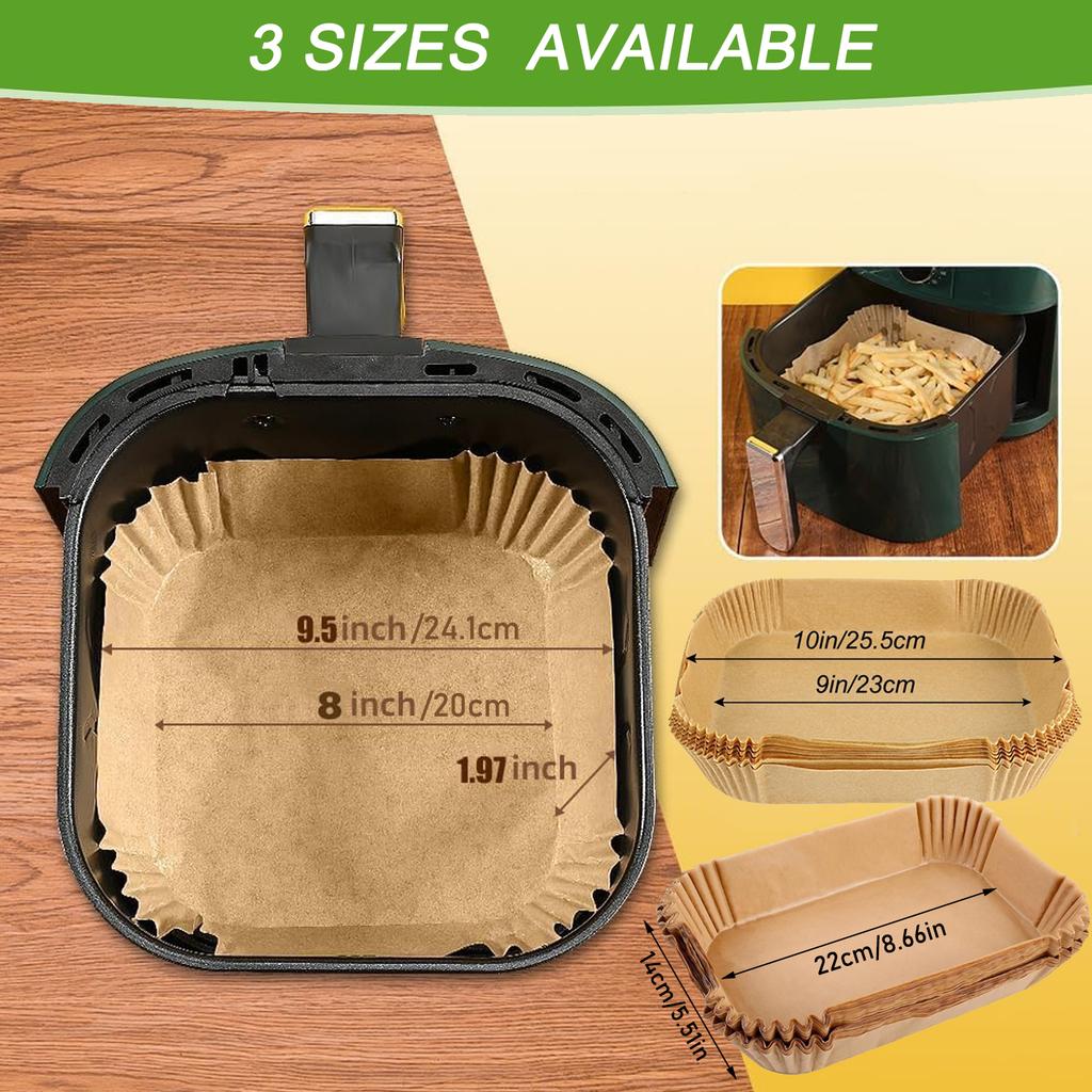 20/22/23cm Air Fryer Paper Liners Disposable Non-stick Oil-proof Baking Paper Liner for Oven Microwave Roasting Baking Accessori