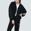 Adidas Solid Color Outdoor Casual Sports Zip-Up Hooded Jacket Women Jackets Black GF6946