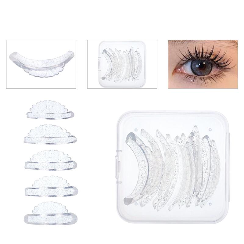 5 Pairs/Box Silicone Eyelash Perm Pad Recycling Lashes Rods Shield Lifting 3D Eyelash Curler Accessories Applicator Tools