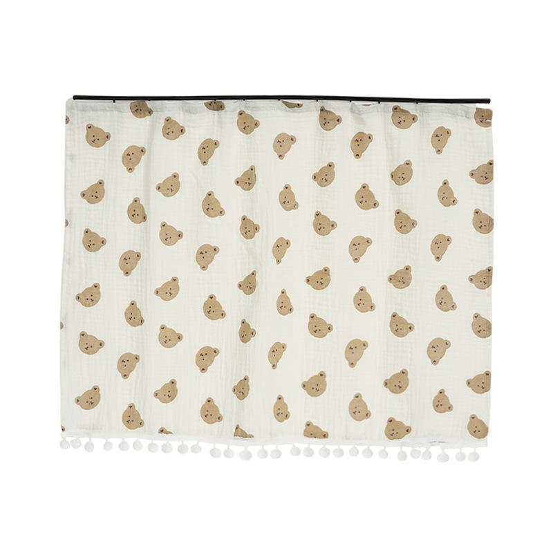 Car Side Window Sunshade Curtain with Embedded Rail, Cute Cotton Gauze Privacy Shade, Heat Insulation UV Protection Auto Window