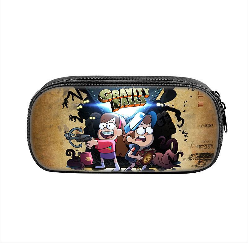 Gravity Falls Cartoon Pencil Case Large Capacity Nylon School Supply Organizer For Students